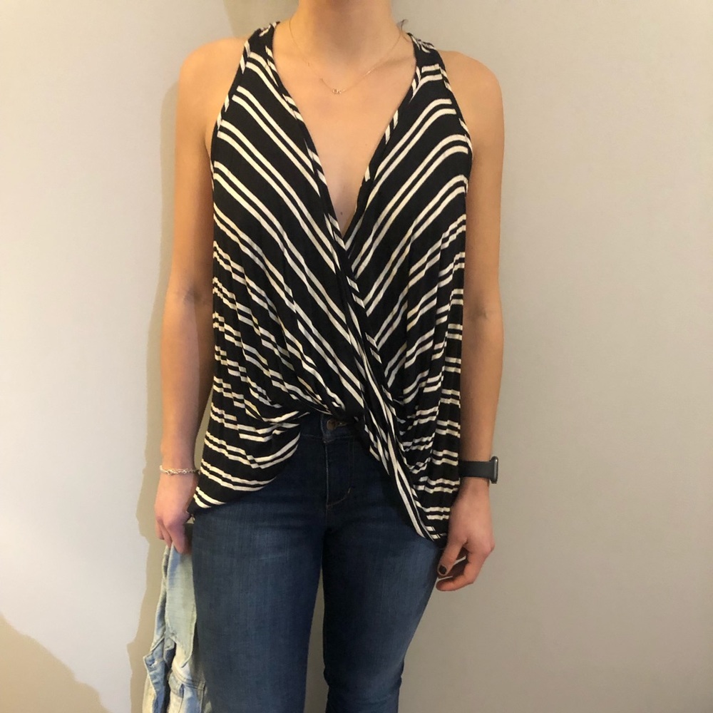 Black and White Striped Tank